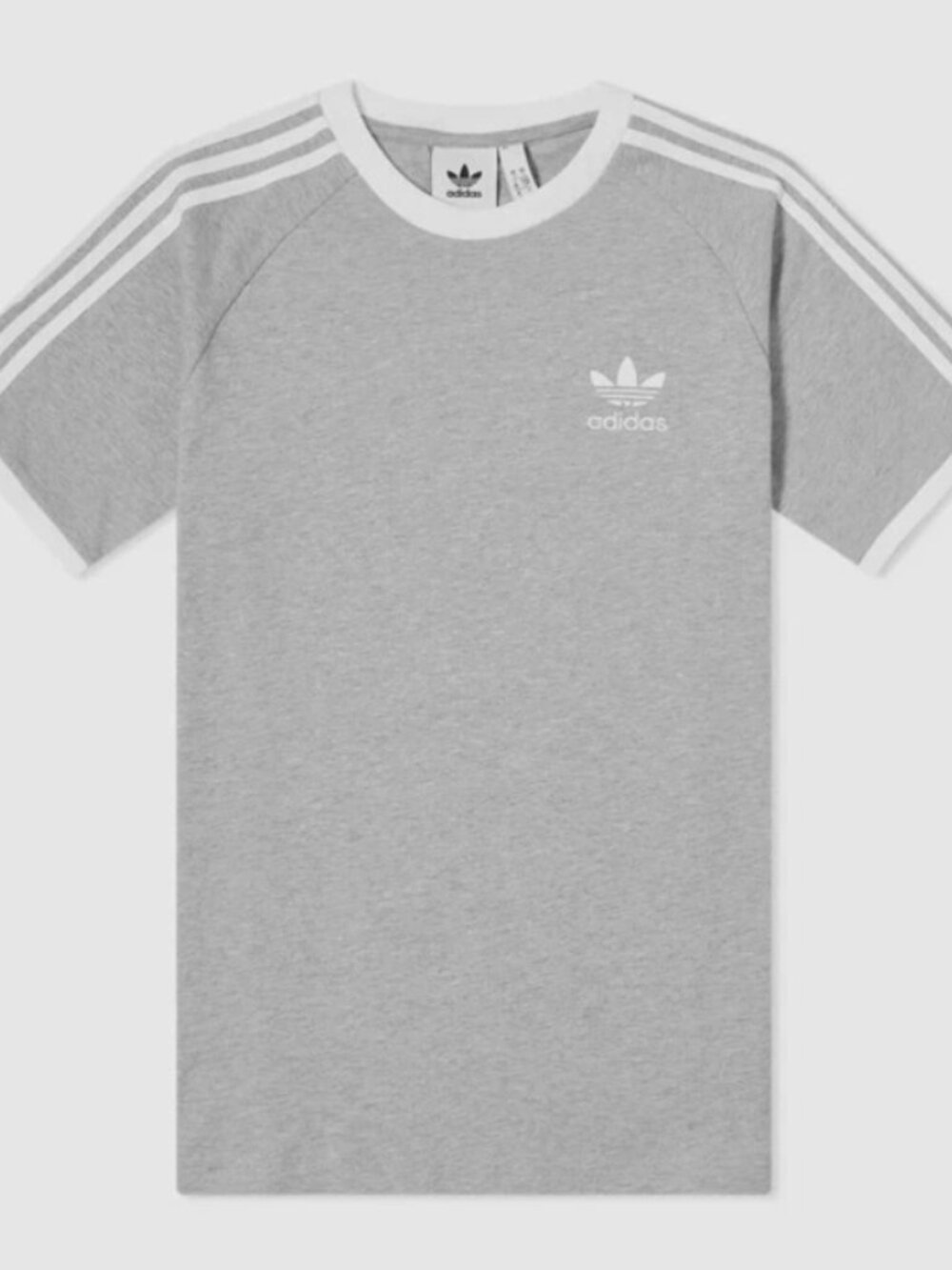 NWOT Adidas Men's Originals 3-Stripes Tee Grey/White